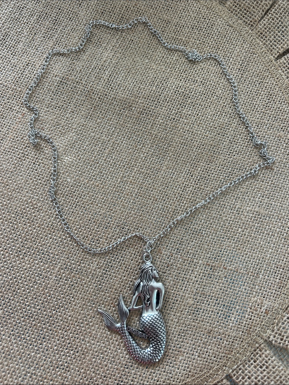 Silver Mermaid Pendant Necklace - Women's Jewelry
